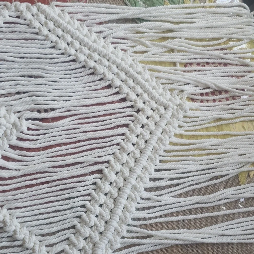 Macramé Boho White Runner Table New